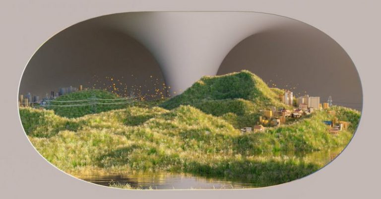 Sustainable Future - An artist’s illustration of artificial intelligence (AI). This image is a positive imagining of humanities future with AI-enabled fusion as the primary energy source. It was created by Khy...