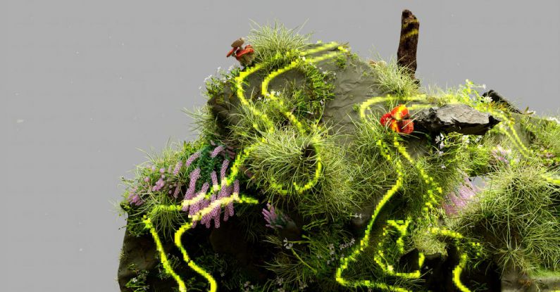 Data Environment - An artist’s illustration of artificial intelligence (AI). This image depicts how AI could help understand ecosystems and identify species. It was created by Nidia Dias as part of the Visua...