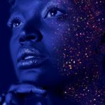 NFT Art - Fashion Photography of Woman Hands on Chin With Glitter Makeup